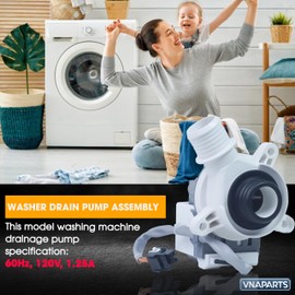 VNAPARTS 290d1201g003 290d1201g001 B40-3A02 wh23x28418 B30-3A01 290D1201G002 Washer Drain Pump Motor Assembly for GE Hotpoint Replaces WH23X24178 WH23X27574 4958182 AP6889136 PS12723115