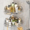 TAILI Corner-adaptive Suction Cup Shower Caddy 2 Pack, Stainless Steel