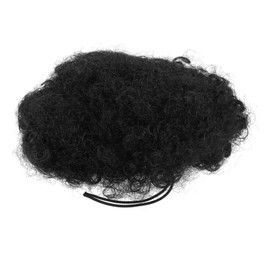 WOONEKY African Drawstring Ponytail Human Hair Extension Clip Curly Ponytail Buns for Women