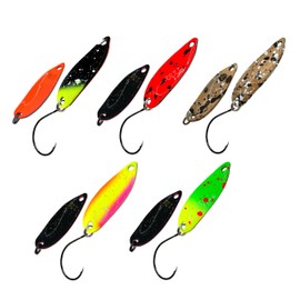 D-Ocean Trout Fishing Spoon 2.2 g 5 Pieces Fishing Hooks Trout Spoon Trout Fishing Trout Spoons Set Length 30 x 20 mm with Box Fishing Lure Number 1 (02)