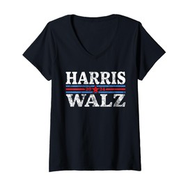 Womens Harris Walz 2024 Election President Harris Won 2024 V-Neck T-Shirt