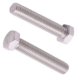 M6-1.0 x 10mm (40 pcs) Hex Head Bolts, 304 Stainless Steel 18/8, Hexagon Head Bolts, Full Thread Coverage, Coarse Thread, Strong, Durable, Thread Size Ranges from 3mm to 20mm Head Bolts, DIN933