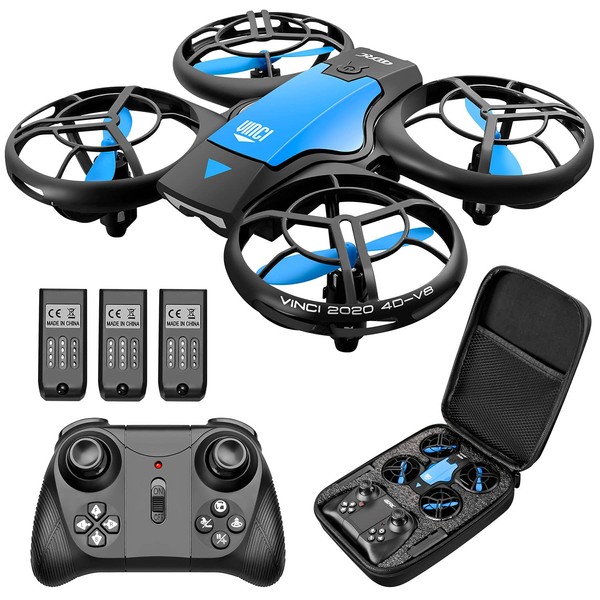 4DRC V8 Mini Drone for Kids, RC Quadcopter with Remote Control, Hovering Function, Headless Mode, 3D Flip, One-Key Takeoff/Landing, Adjustable Speed, Suitable for Beginners