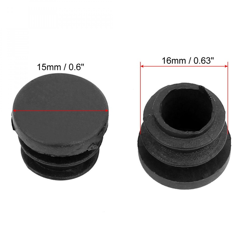Sourcingmap Round Chair Leg Pipe Tube Insert Blanking Cover Black