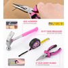 DOWELL 116Pcs Pink Tool Kit with 3.6V USB Cordless Screwdriver,