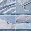 SAPHREAS Blue Leaf Duvet Cover Set Full Size 3pcs Tropical