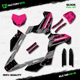 Factory EFX Gray & Pink Slick Racing Graphics Kit fits 08-18 Kawasaki KLX140 KLX 140 Decal