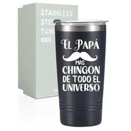 Onebttl Regalo Para Papa, Stainless Steel Tumbler with Lid 20 oz, Regalos Para Papa Dia Del Padre, Mexican Dad Gifts for Fathers Day - El Papa Mas Chingon
