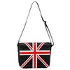 Leather Cross Body Unisex Bag Union Jack Black Laptop,Satchel, Messenger