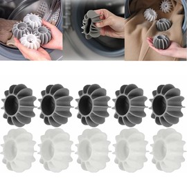 10Pcs Reusable Anti-Winding Washing Machine Ball, Dryer Balls Laundry for Anti-Winding Clothes & Deep Cleaning, Anti-Winding Tidy Clothes Laundry Balls for Washing Machine (4 * 6cm, Gray+White)