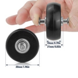 Zoofen 50 x 18mm Luggage Replacement Wheels 4 Pcs Rubber Suitcase Replacement Wheels Wear-Resistant Repair Wheels for Luggage