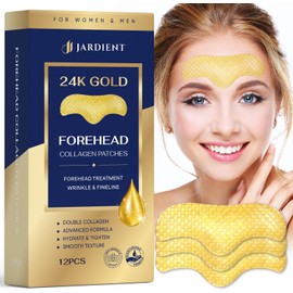 Parches de colágeno para las arrugas de la frente: parches faciales con 12 paquetes, parches para la frente para el tratamiento de arrugas y parches antiarrugas.