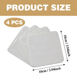 DmDoyy Pack of 4 Non-Slip Mats for Carpet, Non-Slip, Washable Non-Slip Pads for Secure Hold, Square Carpet Stickers, for Carpet Non-Slip