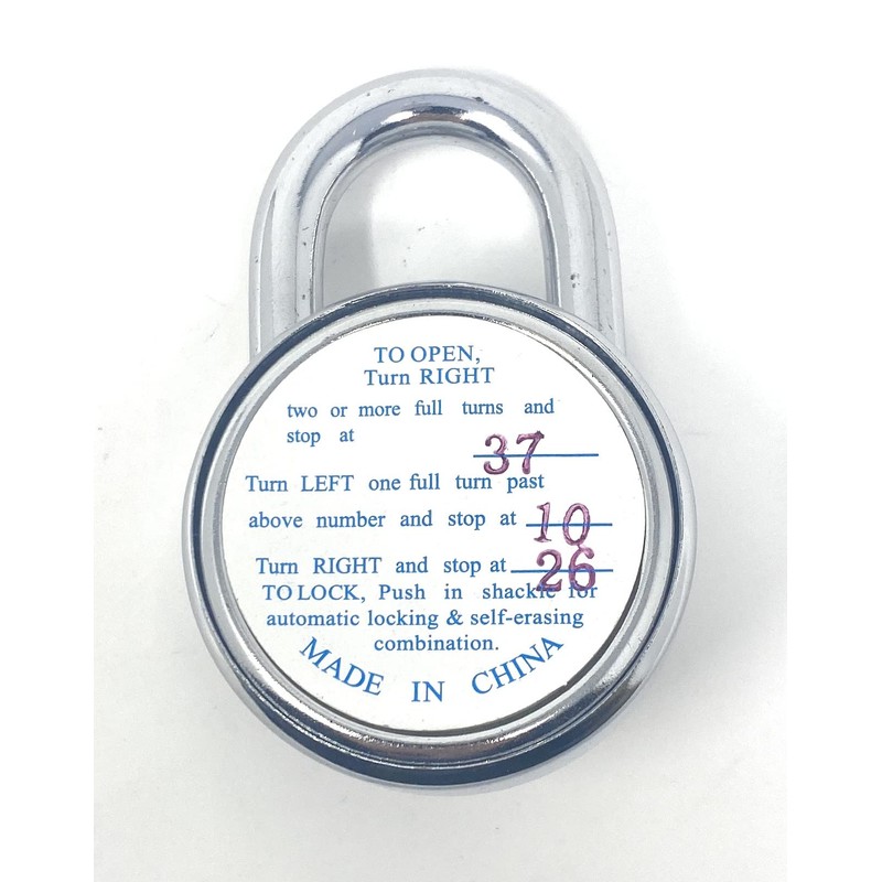 Standard Dial Combination Lock, 2 in. Wide with Different Combination