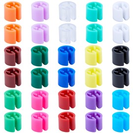 CRASPIRE 150Pcs 15 Colors Red Hanger Markers Clothing Hanger Size Markers Blank Plastic Small Column Black Colored Garment Tag Coding Clips for Wire Hangers Clothing Pants Number Hangers Accessories