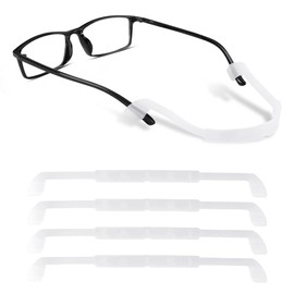 lvvfit Glasses Strap Non-slip Silicone Eyeglass Strap Eyewear Retainers Sports Elastic Soft Sunglass Holder Straps for Kid Boys and Girls 22cm (4pcs White)
