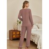 Ekouaer Women's Pajamas Sets V Neck Long Sleeve Sleepwear Comfy