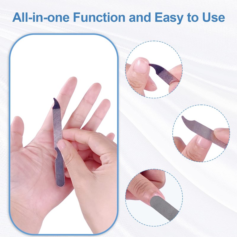 Fingernail Files (12 Pack), Metal Nail Files for Natural Nails,