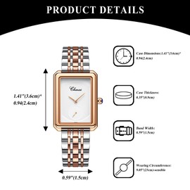 Wristwatch, Women's, Waterproof, Rainproof, Stainless Steel, Square Dial, Adjustable, Thin, Rhinestone Included, Calendar Function, Quartz Style, Gold Case, Present, Gift, Father's Day, Valentine's