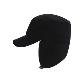 IBLUELOVER Mens Trapper Hat Fleece Earflap Baseball Hat Russian Ushanka Bomber Hat Thicken Cap Windproof Cycling Hat Thermal Ski Snowboard Hat Outdoor Sports Headwear with Adjustable Chin Strap Black