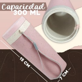 J.H. Company Termo Doble Pared Fibra De Trigo Ecologico 300 Ml Mx-017