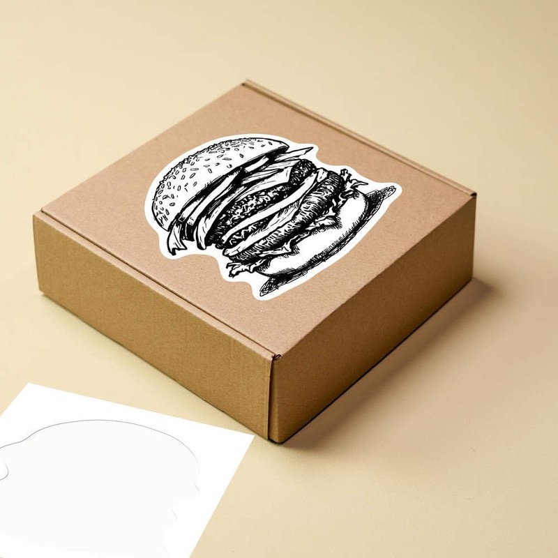 Medium 100mm 'Stacked Burger' Permanent Sticker Decal for Cars/Windows/Bins/Walls etc