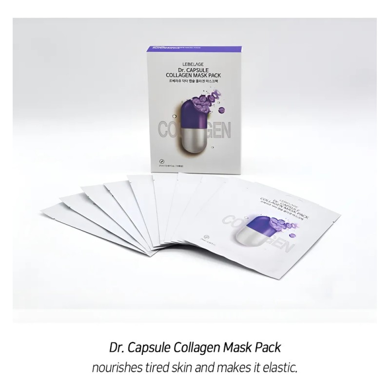 Mascarilla Antiarrugas De Colgeno Coreana 1 Caja (10 Pz) Mixta