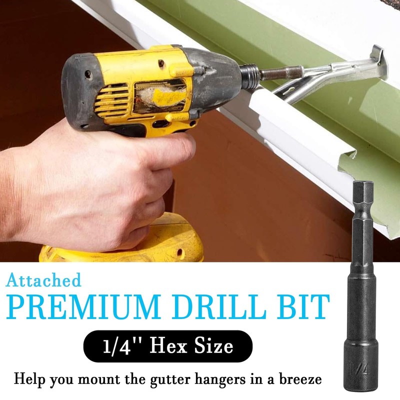 6inch Gutter Hangers (60Pcs) with Pre-Inserted Quick Screw Gutter Clips,