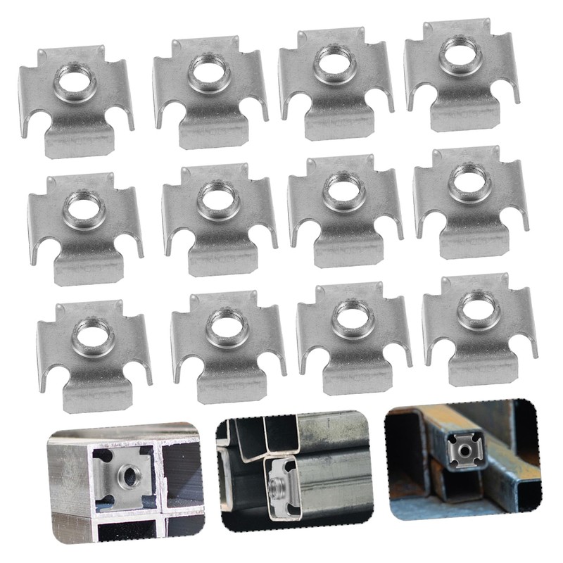 IWOWHERO 50pcs Square Tube Inserts Threaded Nuts for Metal Quick