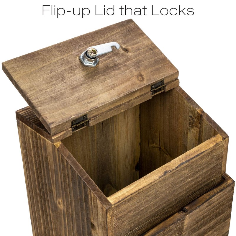 Excello Global Products Rustic Suggestion Box with Lock: Wooden Ballot