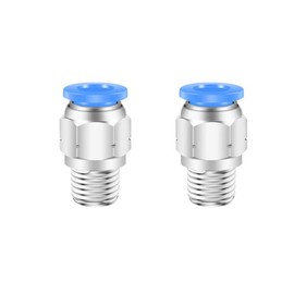 12mm Push to Connect Fittings Air Fittings,CEKER 12mm x 3/8" NPT Male Thread Air Lines Quick Connect Fittings Pneumatic Fitting 12mm Tubing Fitting Push in Connector Air Hose Fittings 2Packs