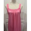 Silky Sleeveless Nightgown w/Robe Embroidery Lace Floral Design Hot Pink