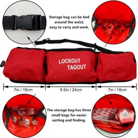 SAFBY Lockout Tagout Kit Electrical Loto - Clamp-On Circuit Breaker Lockout, Group Lockout Hasps, Lockout Tag, Universal Multi- Pole Breaker with Pocket Bag