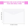 12pcs Plastic Filing Envelopes with Snap Button Closure ，Clear Document