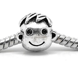 Sexy Sparkles Happy Bead Charm Spacer Stopper – Compatible with European Snake Chain Bracelets, Fits European and More