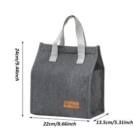 shaohui Lunch Bags for Women Men, Waterproof and Leakproof Lunch Box Tote Bags, Reusable Insulated Lunch Tote Bags for Work, School, Picnic, Camping Trips (Grey)