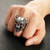 HZMAN Stainless Steel Skull Ring for Men Boys Gothic Punk