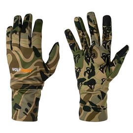 WOLFHUNT Lightweight Camouflage Hunting Gloves, Men/Women Anti-Slip Camo Archery Gloves for Hunting