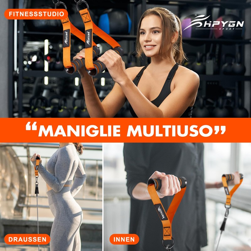 Exercise Handles, Gym Replacement Handle Attachments for Cable Machine Pulleys,