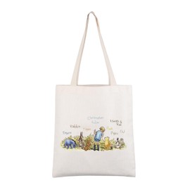 CMNIM Bear Tote Bag Hundr-d Acr- Woods Inspired Tote Pigl-t Tig-er Rabbit Eey-re Merch Gift Friendship Shoulder Bag