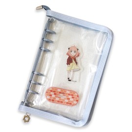 Happy Mono Acsta Case, Storage, File, Acrylic Stand, Pushing Activity, Portable, Ota Activity, A5, A6, Binder, 6 Holes (A6, Light Blue)