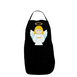 TooLoud Cute Christmas Angel Girl Dark Adult Apron - Black - One-Size
