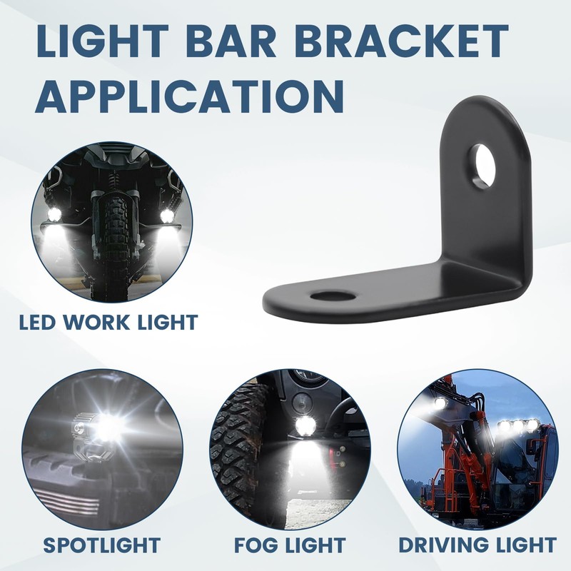 Biqing 2PCS LED Light Bar Side Mounting Brackets Universal Double
