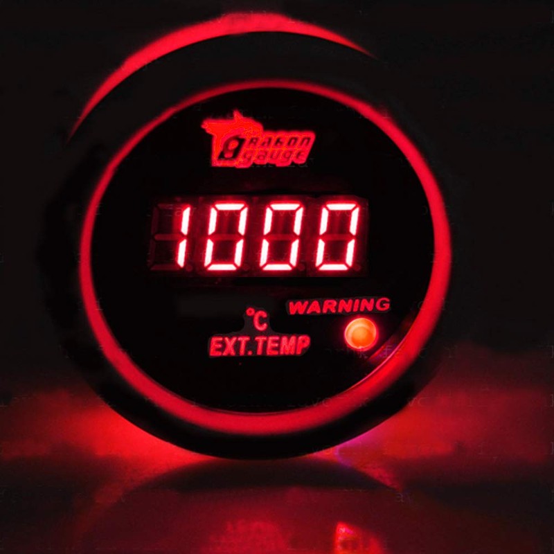 ESUPPORT Universal Car Motor 2" 52mm Digital Red LED Light
