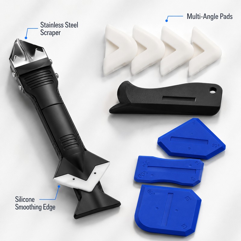 9-Piece Caulking Tool Kit for Seam Repair – Silicone Scrapers