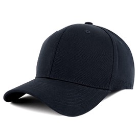 Trendy Apparel Shop XXL Oversize 6 Panel Cotton Fitted Cap, Black 7 3/4, XX-Large