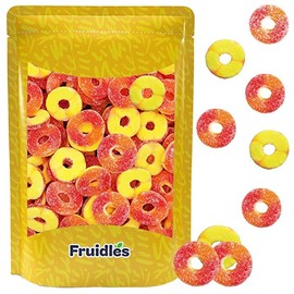 Fruidles Peach Gummi Rings Candy, Assorted Fruit Flavors Gummies, Allergy Friendly, Non-GMO, No Artificial Sweeteners Gummy (4.5 Pounds)