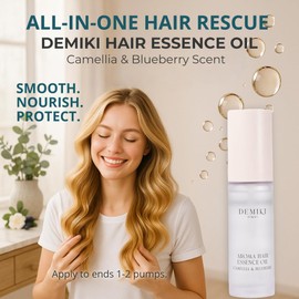 DEMIKI Hair Oil Japanese Hair Care,Hair Oil for Frizzy Hair,Anti Frizz Hair Products for Women,Hair Moisturizer,Hair Perfume Oil,Hair Beauty Products,Hair Serum for Frizzy and Damaged Hair 1.18fl.oz