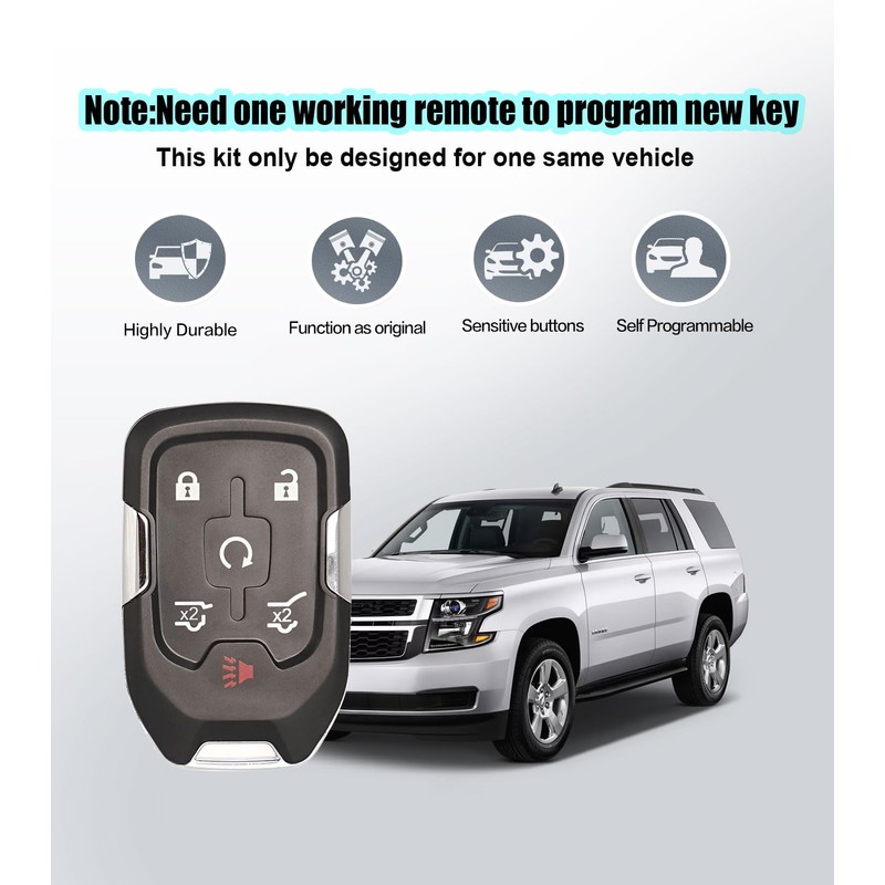 Remote2program Replacement Car Key Self Progrmmable Smart Keyless Entry Remote