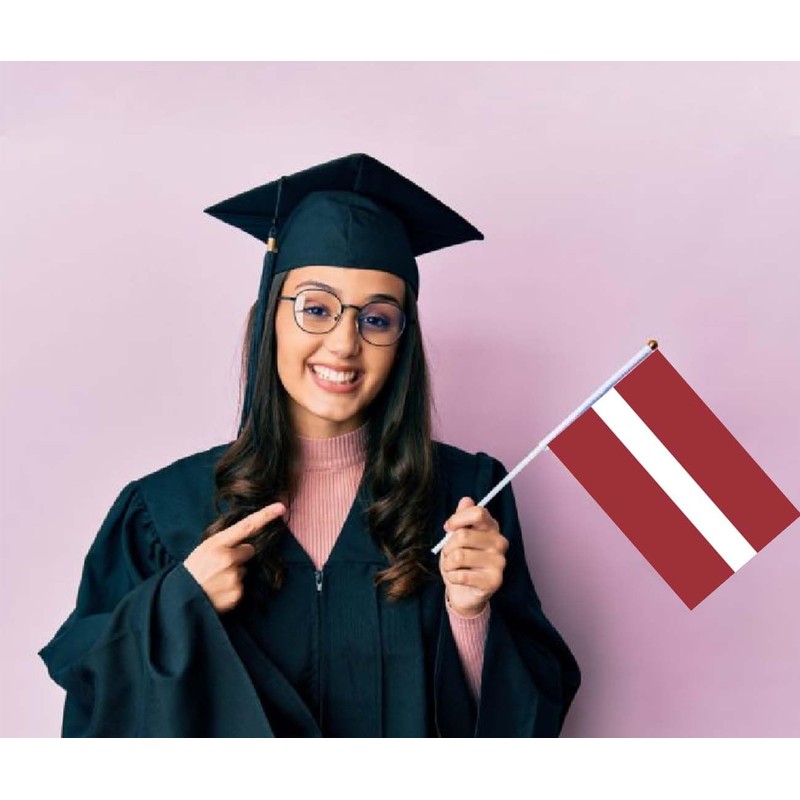 10 PCS Latvia Handheld Small Flag, Latvians Hand held Mini